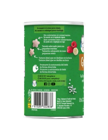 Gerber Puff Snack Organic de Cereales y Frambuesa, 35 gr