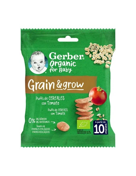 GERBER Snack Cereales Trigo y Avena con Tomate orgánico