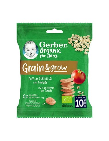 GERBER Snack Cereales Trigo y Avena con Tomate orgánico