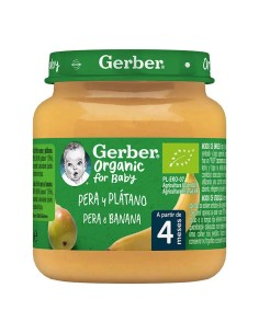 Gerber Tarritos De Orgánico Pera Platano, 125g