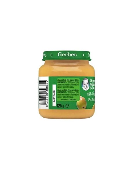 Gerber Tarritos De Orgánico Pera Platano, 125g