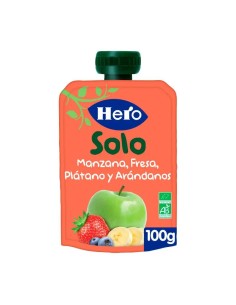 Hero Baby Bolsita Eco Hero Solo Manzana, Fresa, Plátano Y Arándanos 100G