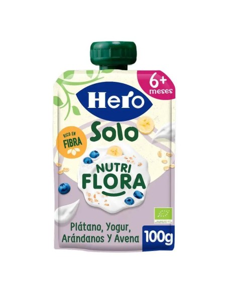 Hero Baby Bolsita Solo Nutriflora Plátano, Yogur, Arándanos Y Avena 100G