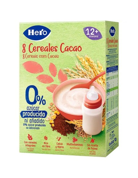Hero Baby Papilla De Cereales  8 Cereales Con Cacao 340G