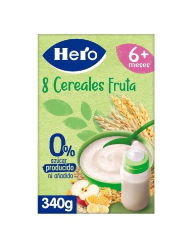 Hero Baby Papilla De Cereales  8 Cereales Con Fruta 340G