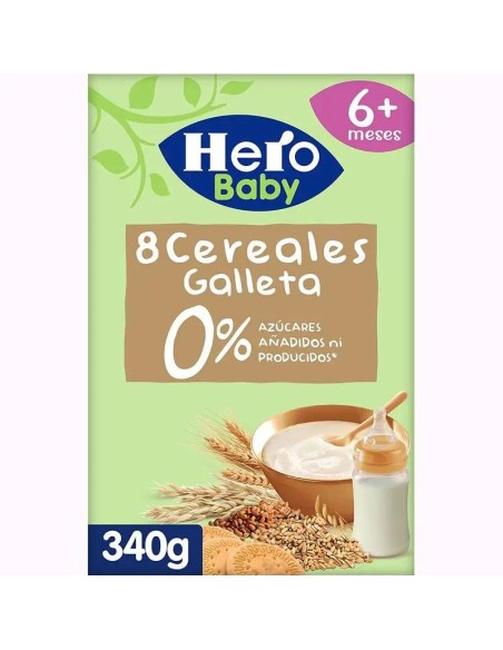 Hero Baby Papilla De Cereales  8 Cereales Con Galleta 340G
