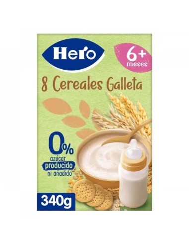 Hero Baby Papilla De Cereales  8 Cereales Con Galleta 340G