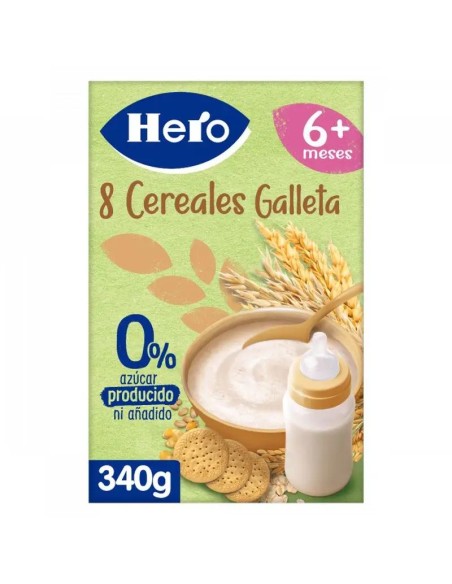 Hero Baby Papilla De Cereales  8 Cereales Con Galleta 340G