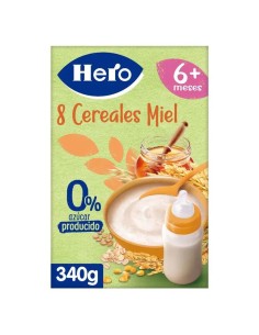 Hero Baby Papilla De Cereales 8 Cereales Con Miel 340G