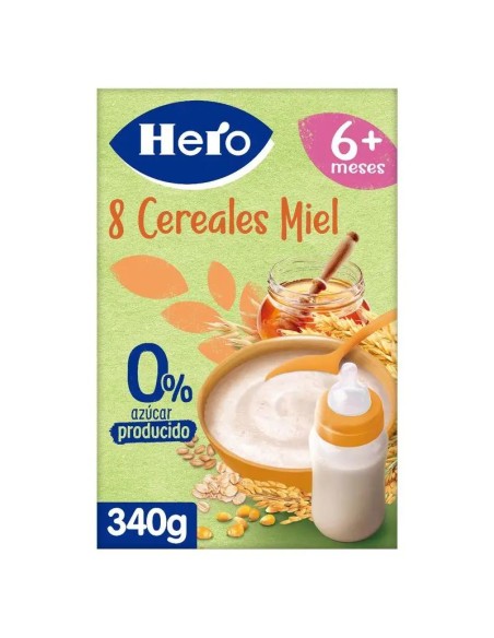 Hero Baby Papilla De Cereales 8 Cereales Con Miel 340G