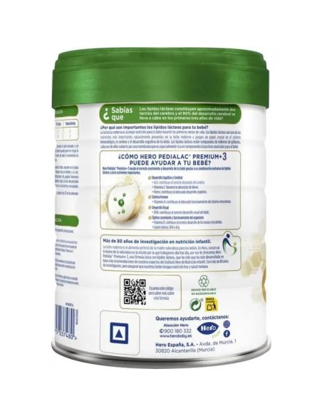 Hero Baby Pedialac Leche 3 Bote 800 gr