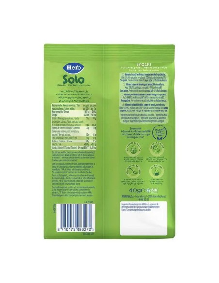 Hero Baby Snacks  Solo Guisantes Y Maíz 40G