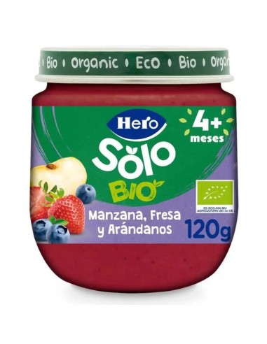 Hero Baby Tarrito Eco  Solo Manzana, Fresa Y Arándanos 120G