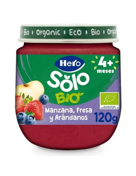 Hero Baby Tarrito Eco  Solo Manzana, Fresa Y Arándanos 120G