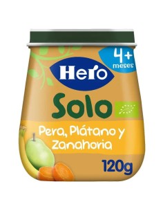 Hero Baby Tarrito Eco Hero Solo Pera, Plátano Y Zanahoria 120G 2
