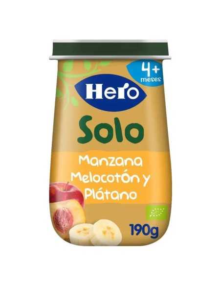 Hero Baby Tarrito Eco Solo Manzana, Melocotón Y Plátano 190G
