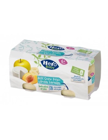 Hero Baby Tarrito Hero Baby Petit Queso Fresco Y Frutas Variadas 2X80G