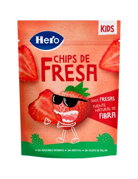 Hero Snack Kids Chips De Fresa, 12 gr