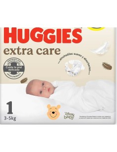 Huggies Pañal Extra Care Talla 1 (3-5Kg), 28 unidades