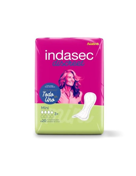Indasec Discreet Compresa Incontinencia Mini, 20 unidades