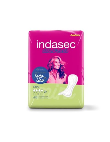 Indasec Discreet Compresa Incontinencia Mini, 20 unidades
