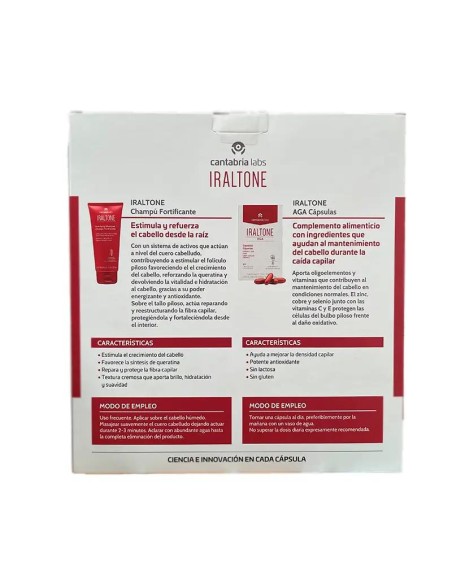 IRALTONE Pack Aga 60 cápsulas + Champú 75 ml