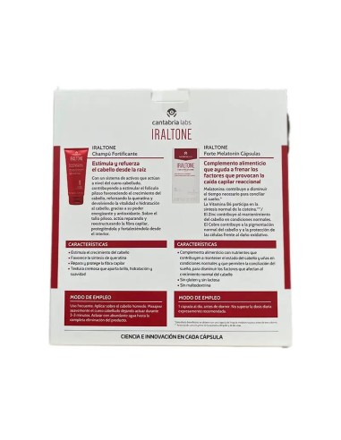 IRALTONE Pack Forte 60 cápsulas + Champú 75 ml