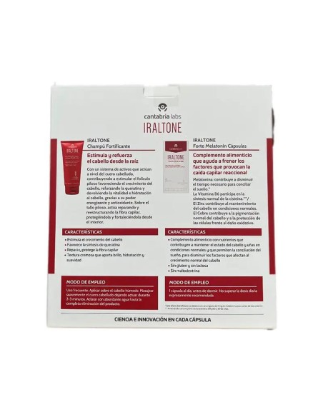 IRALTONE Pack Forte 60 cápsulas + Champú 75 ml