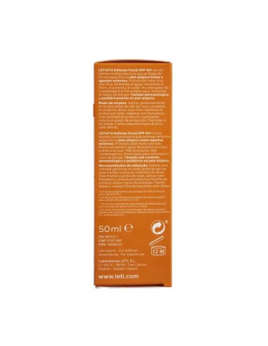 Letiat4 Defense Facial Spf50+, 50 ml