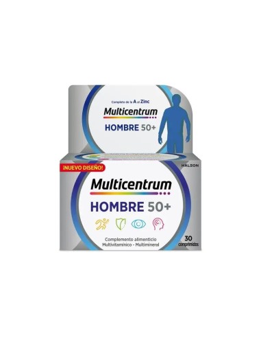 Multicentrum Hombre 50+ Multivitamínico, 30 Comprimidos