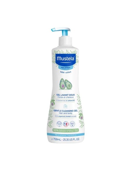 Mustela Gel de Baño Suave con Aguacate Bio, 750 ml