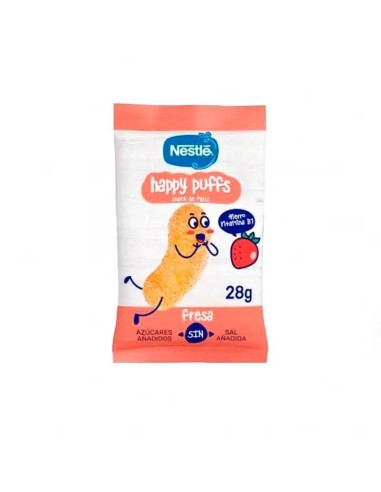Nestlé Healthy Snacking Happy Puffs Maíz Fresa, 28g