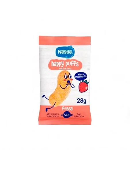 Nestlé Healthy Snacking Happy Puffs Maíz Fresa, 28g