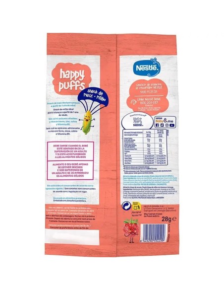 Nestlé Healthy Snacking Happy Puffs Maíz Fresa, 28g