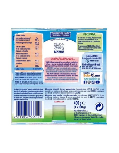 Nestlé Yogolino Natural, 4X100 gr