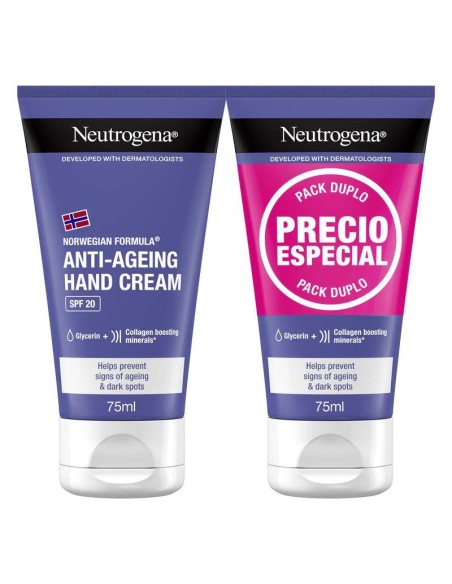 Neutrogena  Crema de Manos Antiedad Antimanchas SPF20,  2 x 75 ml