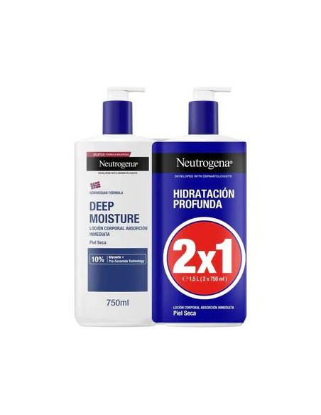 Neutrogena Crema Hidratante Corporal Piel Seca Pack, 2X750 ml