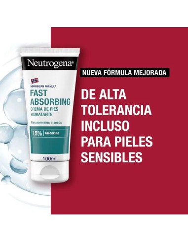 Neutrogena Crema Pies Hidratante Absorción Inmediata Pack, 2x100 ml