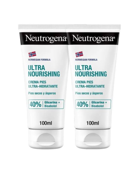 Neutrogena Crema Pies Ultra Hidradante Pies Secos y Ásperos Pack, 2 x 100 ml