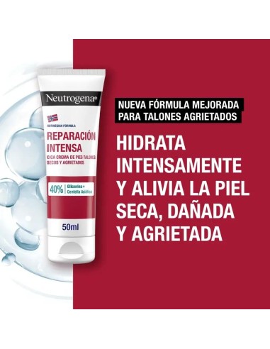 Neutrogena Reparación Intensa CICA Crema Pies Talones Agrietados, 50 ml