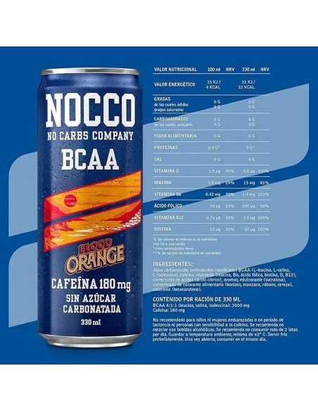 Nocco Bcaa Blood Orange Del Sol, 330 ml