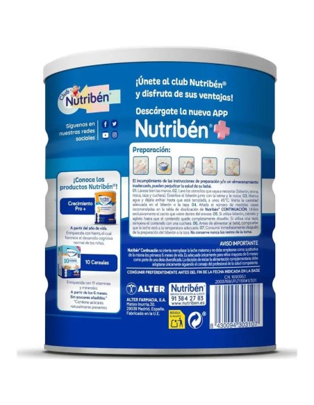Nutriben Leche Continuacion Pro-Alfa, 800 gr