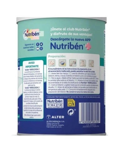 Nutriben Leche Hidrolizada 2 400 gr