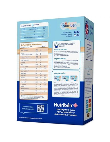 Nutriben Papilla 8 Cereales 600 gr