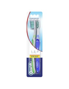 Oral-B 123 Shiny Clean Medio Cepillo de Dientes 2 unidades