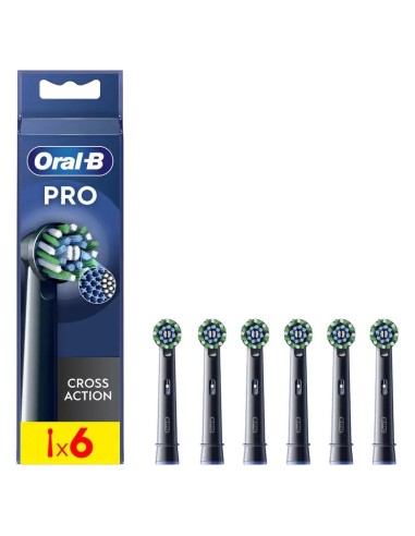 Oral-B Braun  Recambio Cepillo Recargable Cross Action Negro 6 Ud