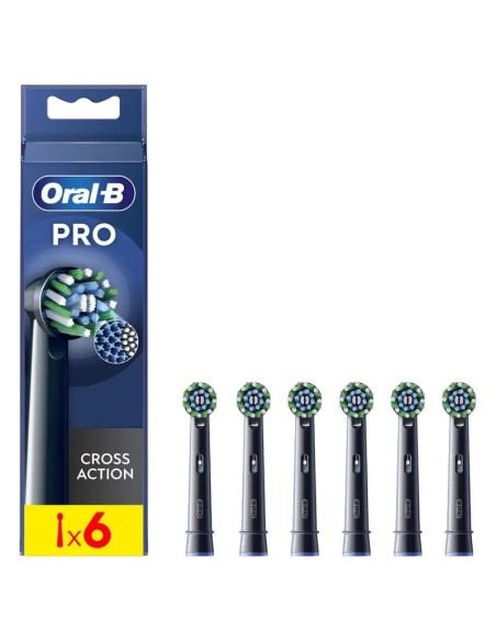 Oral-B Braun  Recambio Cepillo Recargable Cross Action Negro 6 Ud