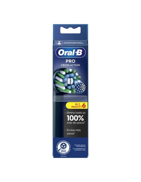 Oral-B Braun  Recambio Cepillo Recargable Cross Action Negro 6 Ud