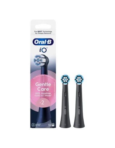 Oral-B Braun iO Recambio Gentle Care Negro, 2 Unidades