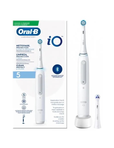 Oral-B Io 5 Cepillo De Dientes Eléctrico Blanco, 2 Cabezales